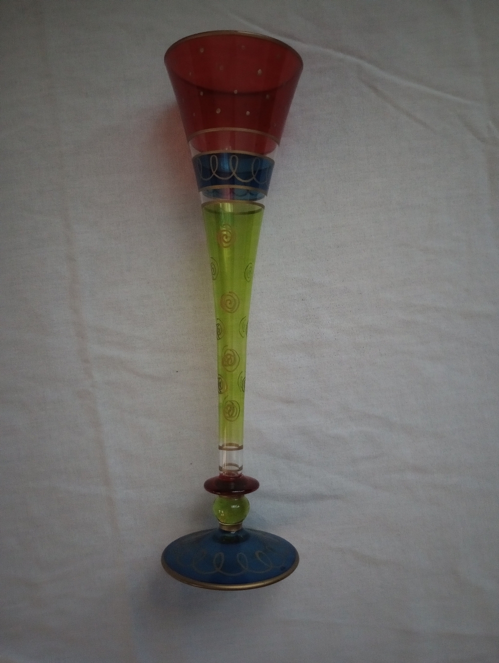 Pier 1 Imports Multicolor Hand Blown 10.5" Champagne Flute
